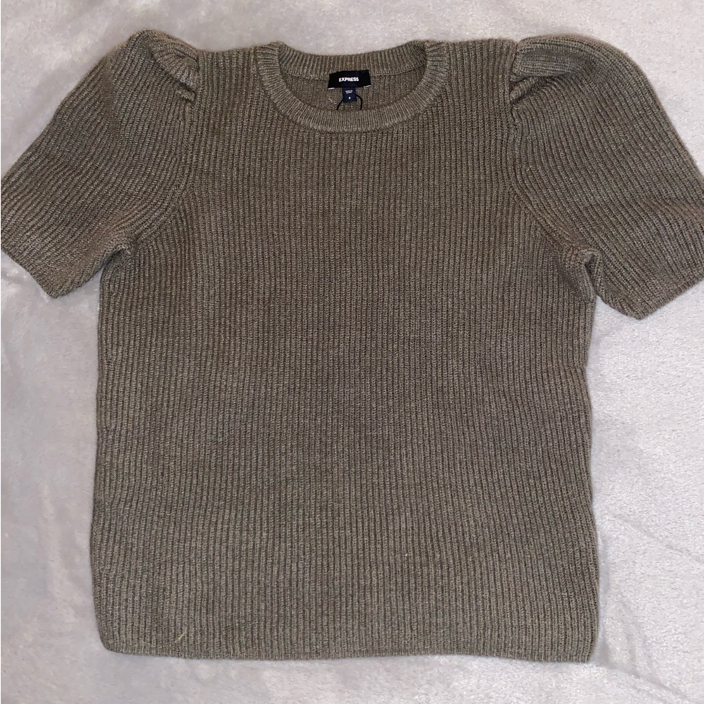 Women's express green short sleeve sweater